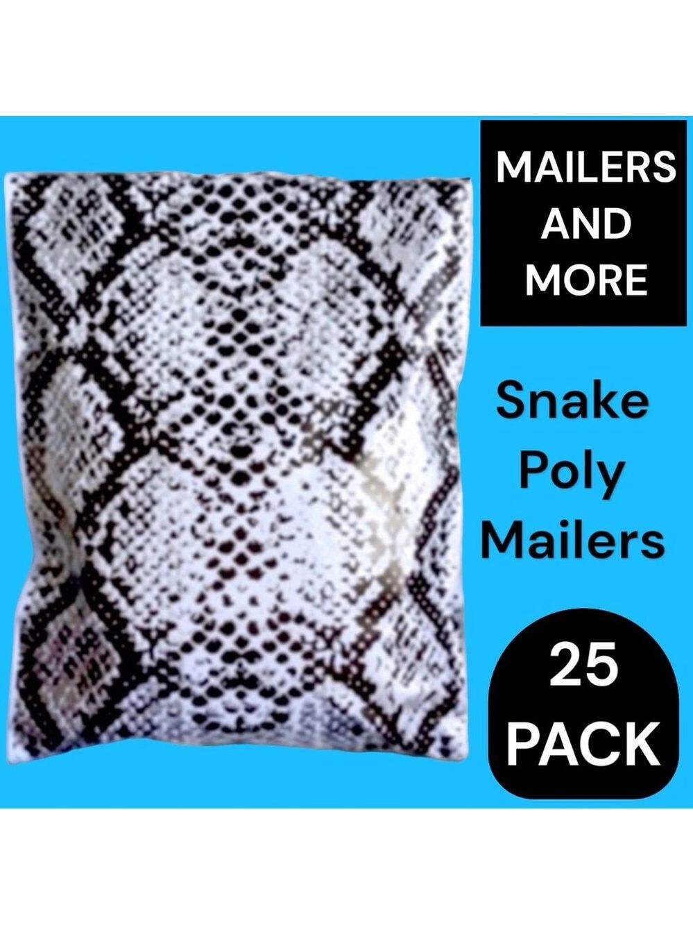 25 10X13 Poly Mailers Snake Skin Print PRICE IS FIRM - Picture 4 of 11